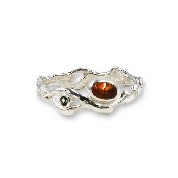 Wavy Ring med brun Tourmaline