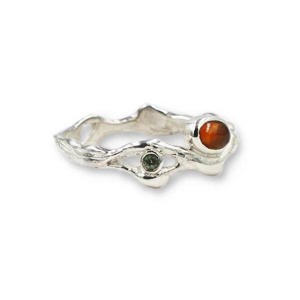 Wavy Ring med brun Tourmaline - Image 2